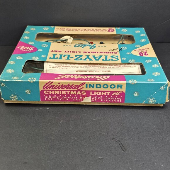 Stayz-Lit Vintage Christmas String Light Set WORKS with Box And Spare Bulbs 996K - Picture 13 of 15